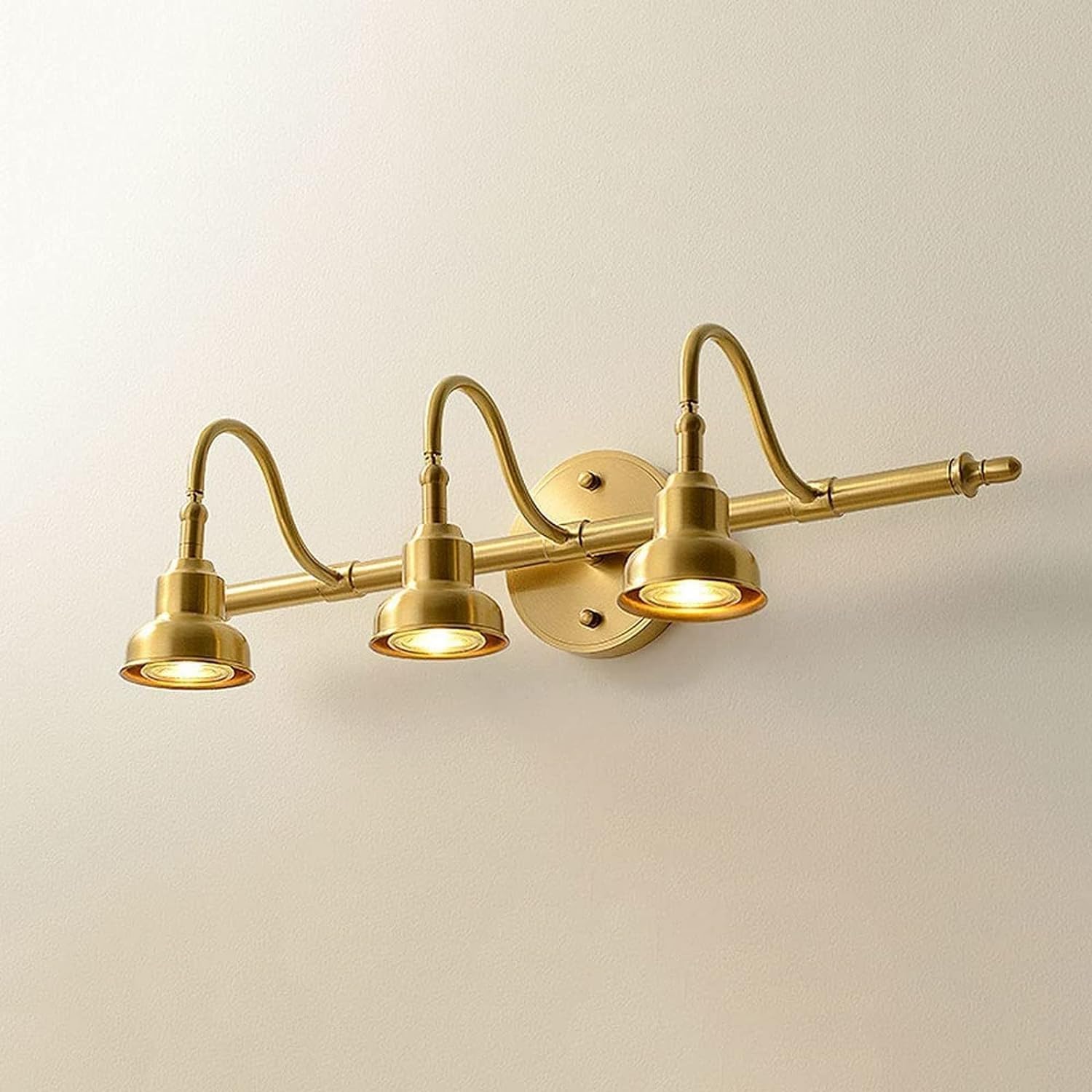 Olskfuh Size_name Bathroom Mirror Light Fitting, 90° Adjustable Vanity Lamp Brass Makeup Lighting Fixture, Copper Bath Wall Sconce Lighting Fixture,-3 Light