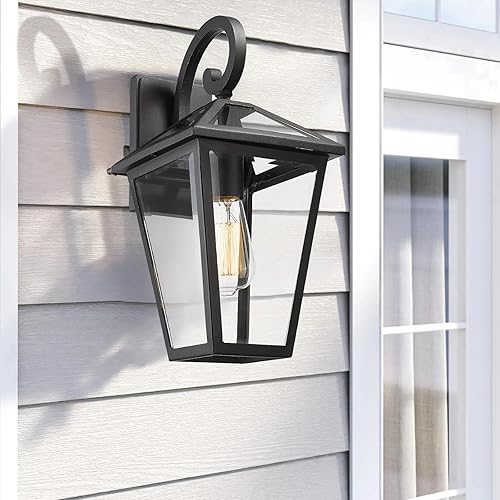 Miniatura 42 de Lámparas de pared para exteriores, faroles de pared exterior impermeables con vidrio, apliques de pared exterior, luces de porche delantero