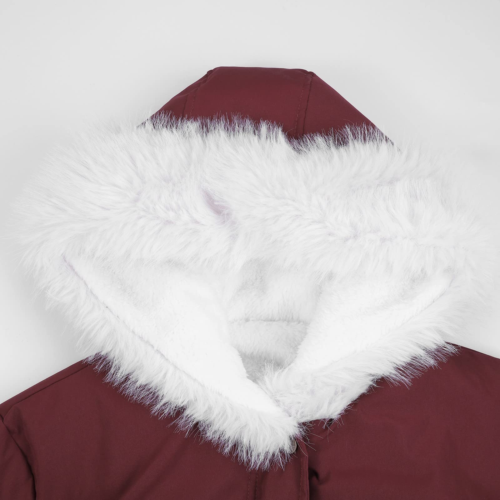 Generisch 2026 Abrigo de invierno de forro polar para mujer con capucha de piel sintética engrosada cálida y moderna, talla grande (XXXXL)