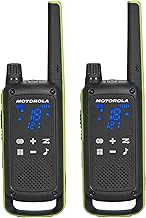 T803 Waterproof IP54 Two Way Radio Walkie Talkie 35 mi. Bluetooth w/Charging Dock 2-Pack (Lime Green)