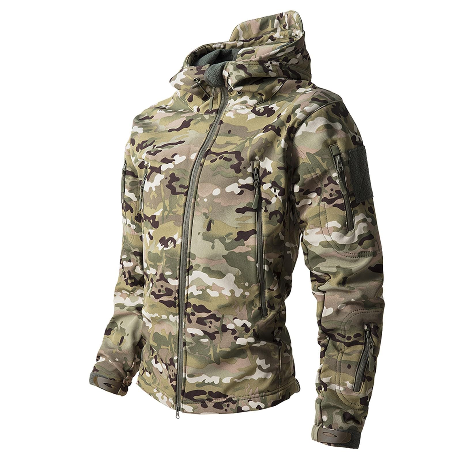Chaqueta de Camuflaje Impermeable Militar Táctica Lucha contra la Chaqueta de Softshell Camping Al Aire Libre Caminar Camuflaje Hoodie Coat Chaqueta de Camuflaje
