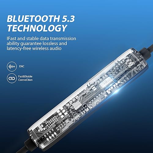 Miniatura 9 de Auriculares Bluetooth G5 con banda para el cuello, con micrófono inalámbrico, auriculares de graves profundos de alta fidelidad, auriculares