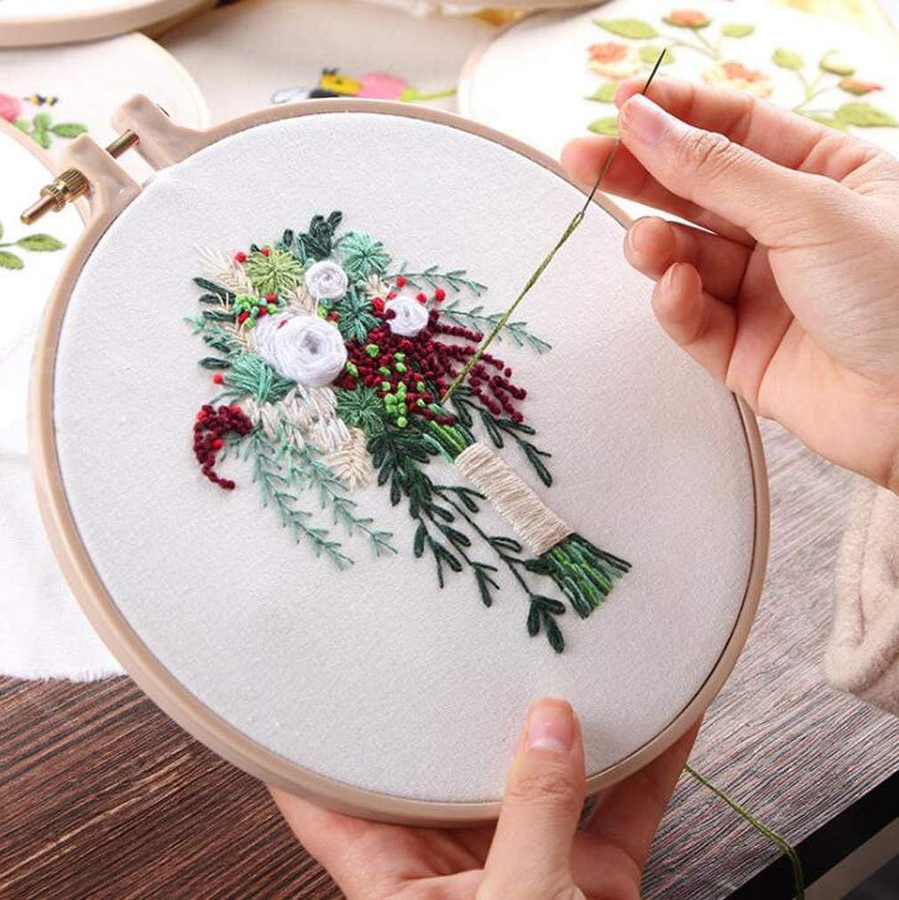 7 Pieces 5 inch to 14 inch( 5"/6"/8"/9"/10"12"/14")Embroidery Hoops Set Wooden Round Bulk Bamboo Circle Cross Stitch Hoop Round Ring for Art Craft Handy Sewing Wall Decoration Wedding Decoration Garla
