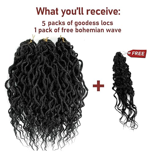 Miniatura 4 de Rastas de pelo sintético trenzado de ganchillo rastas bohemias de 24 pulgadas rastas sintéticas degradadas rastas afro 1b 24 pulgadas