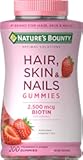 Nature's Bounty Optimal Solutions Gummies with Biotin, Strawberry, 200 Count