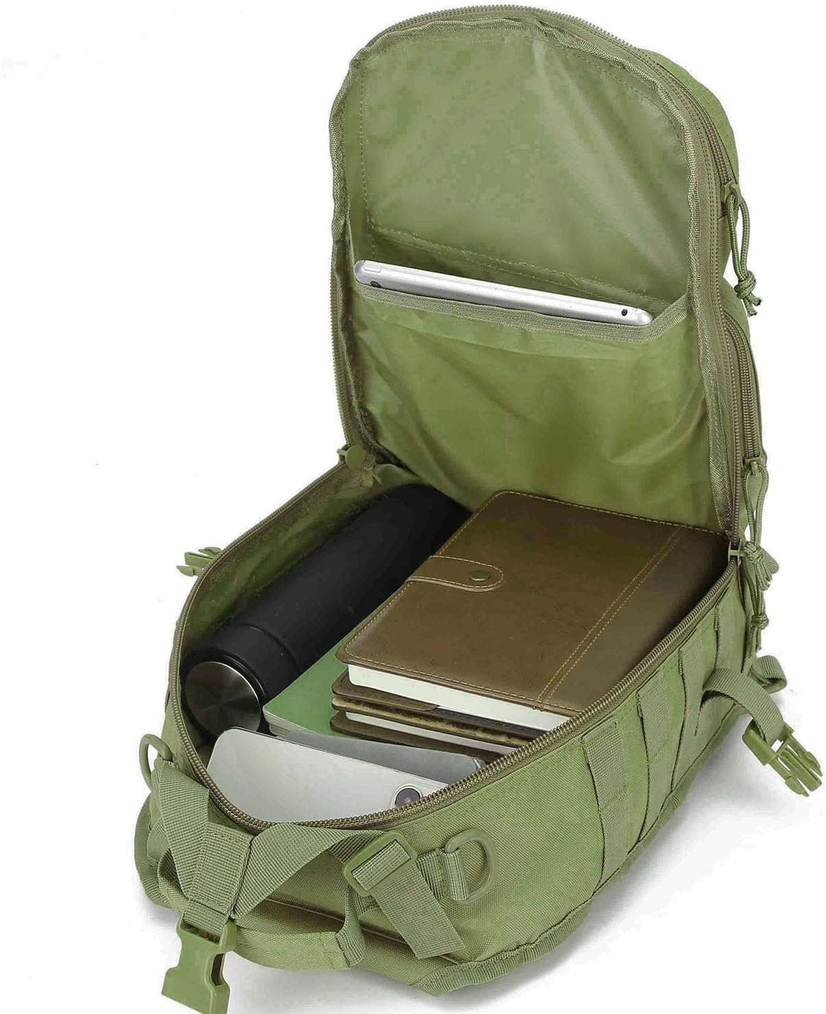 Tactical Sling Bag Backpackfor Men, Military Rover Shoulder Pack, EDC Molle Assault Range Bag (Green) - Image 6