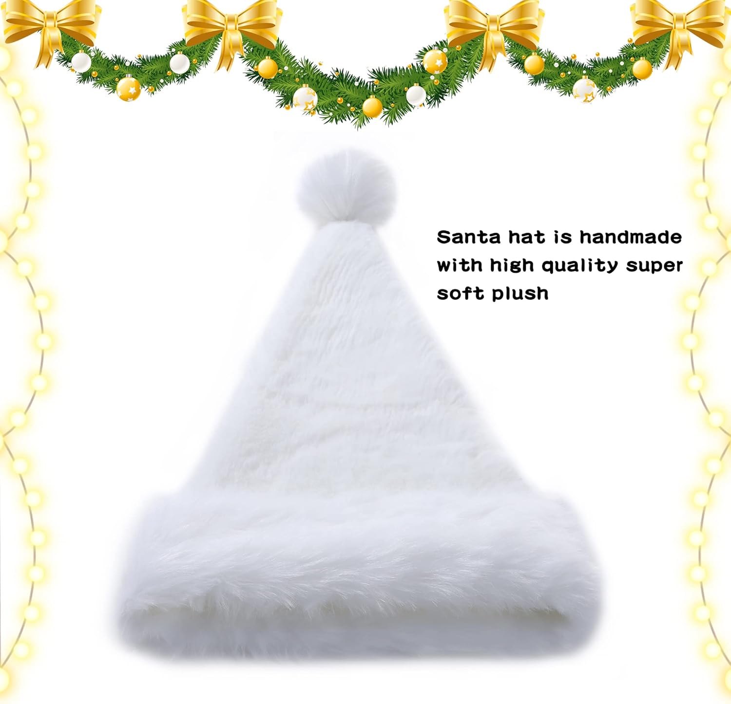 Santa Hats for Adults, Unisex Velvet Touch Comfort Christmas Hats for New Year Festive Party Christmas Supplies - Image 4