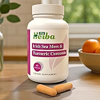 Vista 1 de Suplemento orgánico de curcumina de musgo marino irlandés y cúrcuma, fórmula vegana con extracto de cúrcuma (curcuminoides 95%), apoyo de movilidad