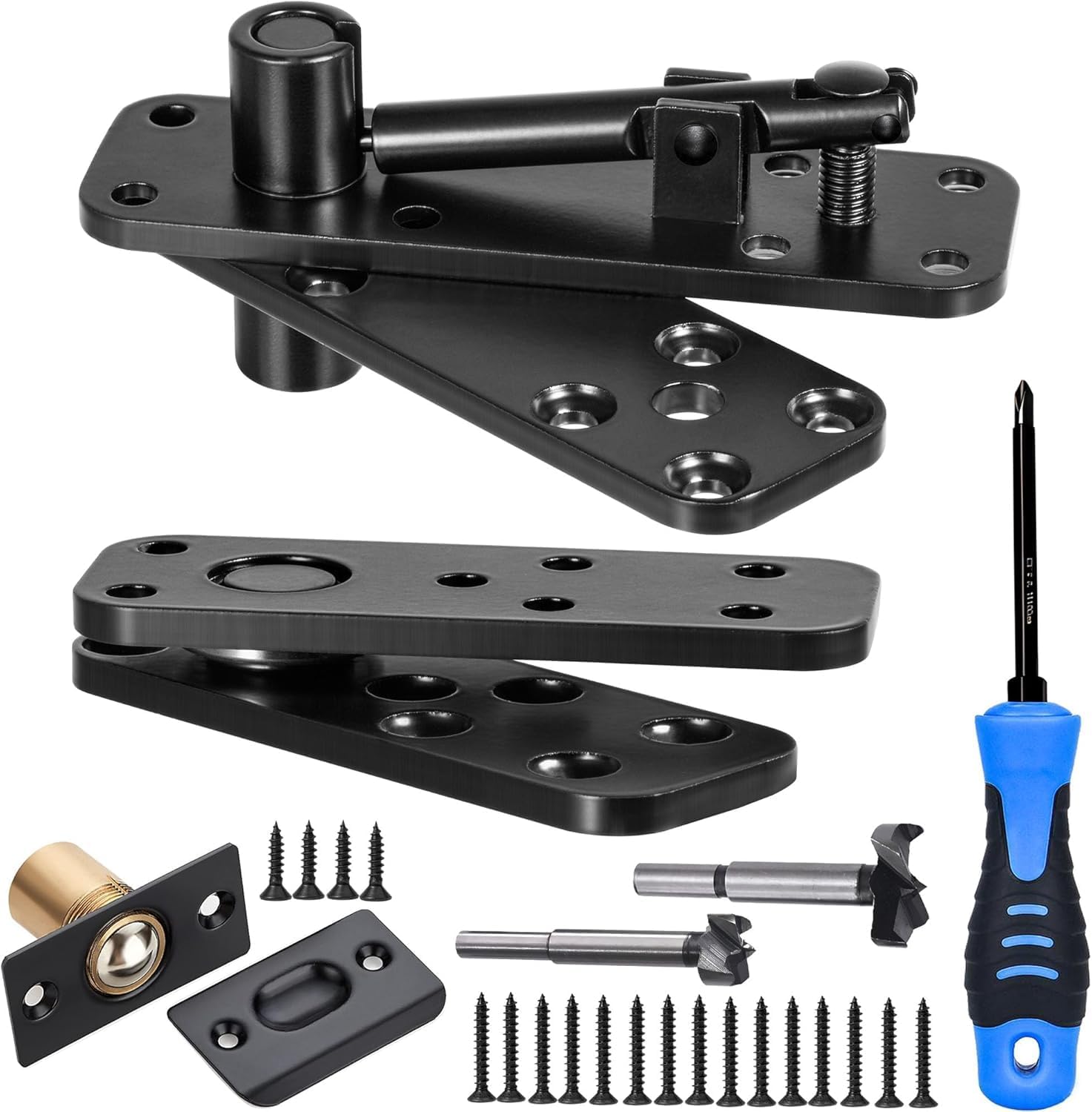 Hidden Door Hinge,570Lbs Load-Bearing Thickened Solid Stainless Steel - Heavy Duty 360° Swinging Pivot Hinge for Secret Doors, Bookcase, Murphy & Shelf Doors - Includes Hardware Kit