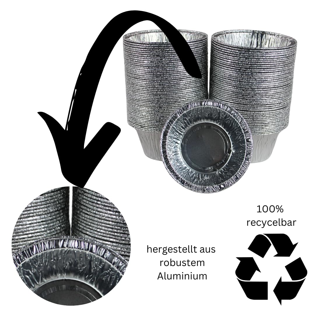 Enpack Einweg-Backformen aus Aluminium - 180ml Eierkuchenform Ø 90mm - Muffinförmchen für Törtchen, Cupcakes oder Muffins - Alu Muffinformen für Backofen (1000)