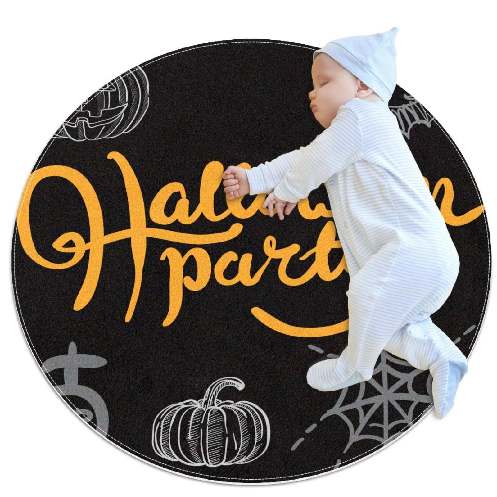 Tapis Rond Halloween de Joyeuses Fêtes pour Canapé