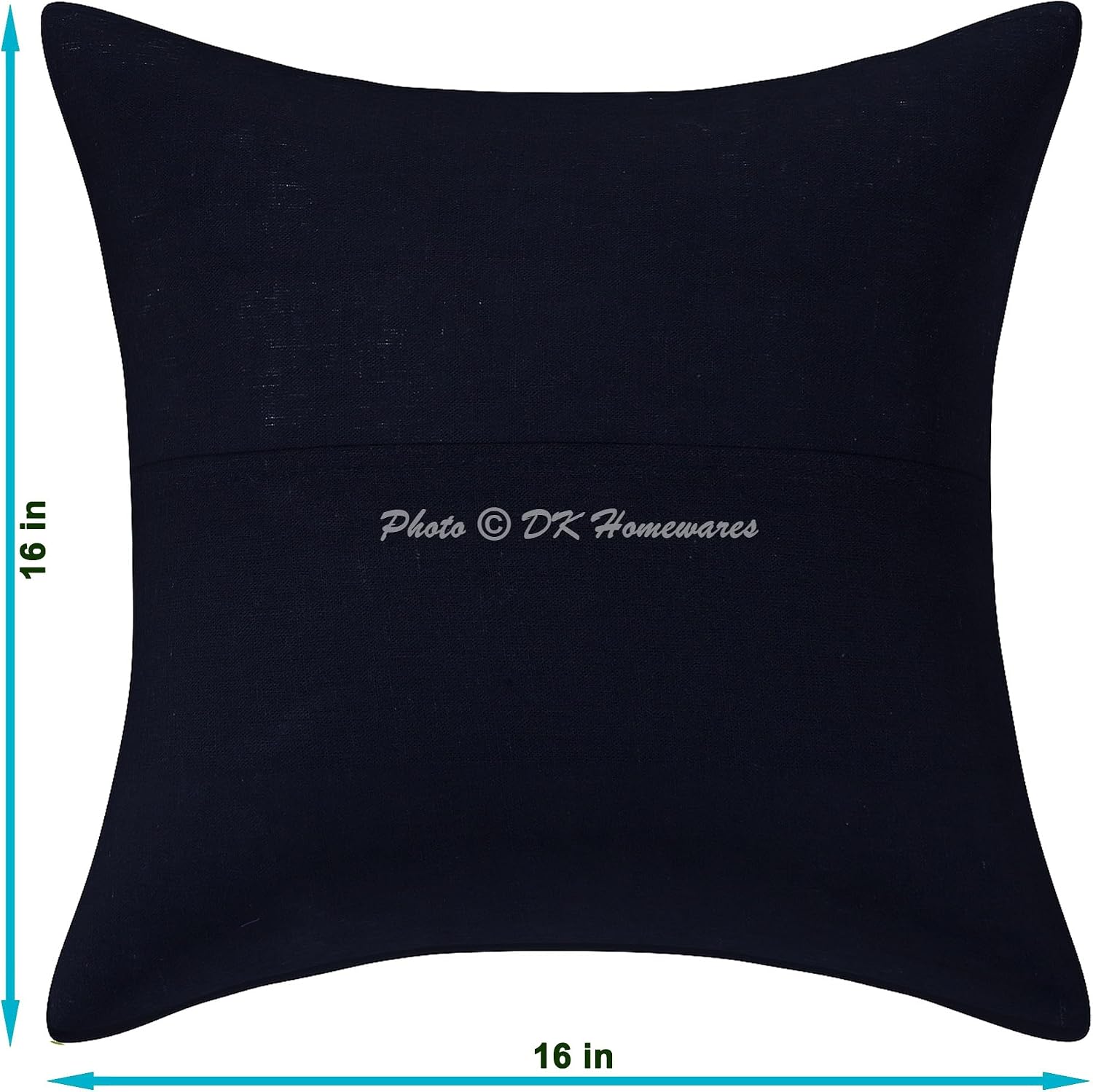 Ethnic Throw Pillow Covers 16x16 Inch Cotton Vintage Patchwork Decorative Square Embroiderded Cushion Covers (Size - 40x40 cm ; Color: Black) - Set of 4 Pcs (Cover Only)
