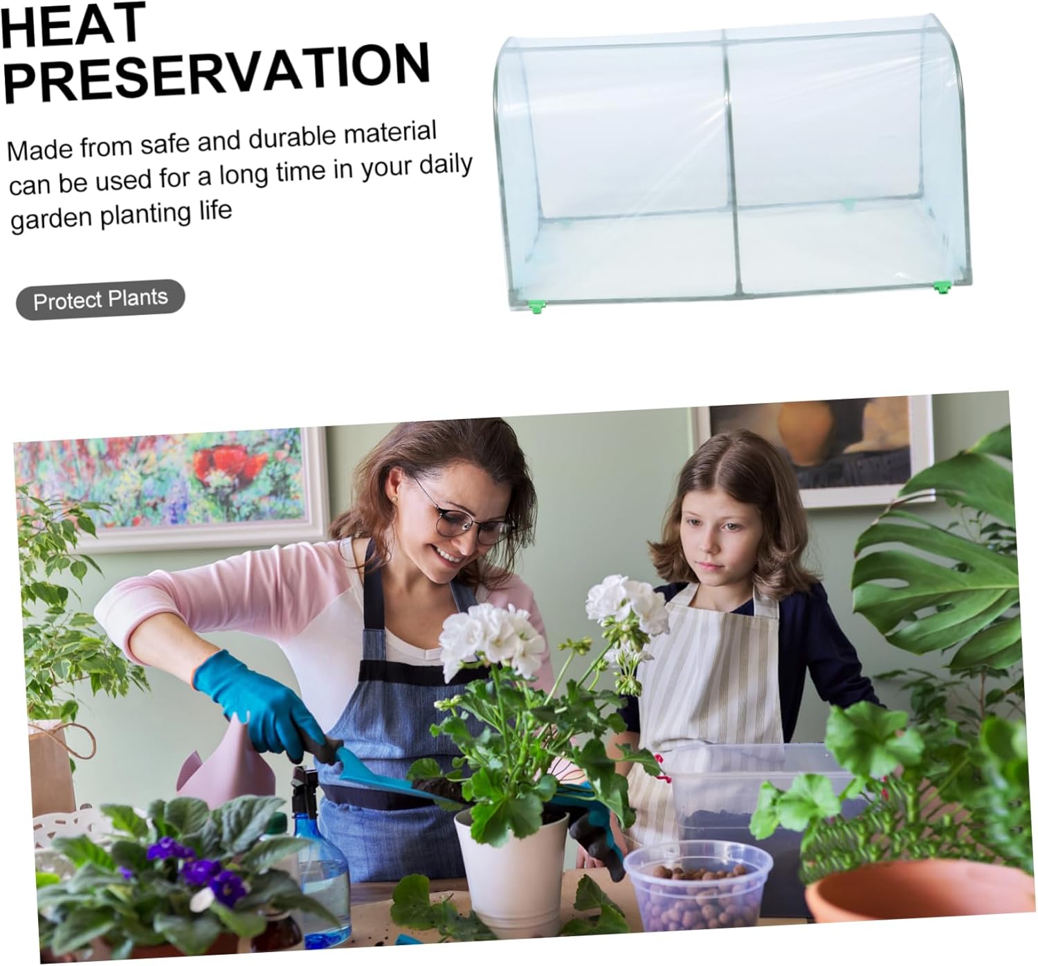 Plant Greenhouse Heat Preservation Cover Small Cold Frame for Winter Gardens