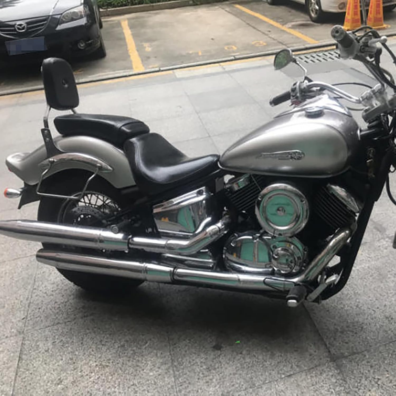 Motorcycle Passenger Sissy Bar Backrest With Luggage Rack For Yamaha Dragsar 1100 DS1100 Vstar 1100 XVS1100 Classic 2000-2011