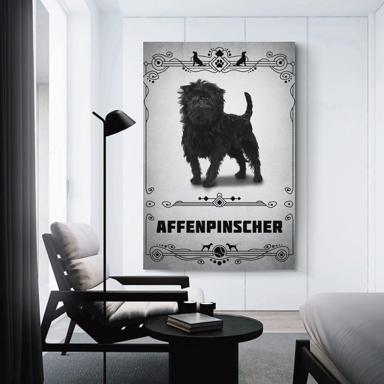 Junmoney Affenpinscher Home Decor Wall Art, 20x30inch(50x75cm), for Home, Office, Studio Or Guest Room, An Adaptable Decor Piece for Home Use