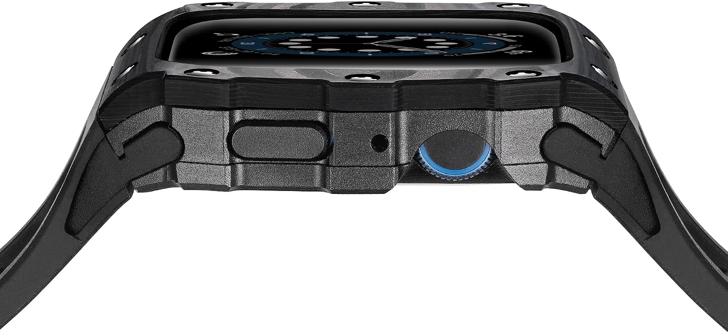 INFRI Modification Kit Carbon Fiber Case+Strap For Apple Watch 41MM 45MM 40mm 44mm Band Luxury Bracelet For iWatch 8 7 SE 6 5 4 Correa image 2