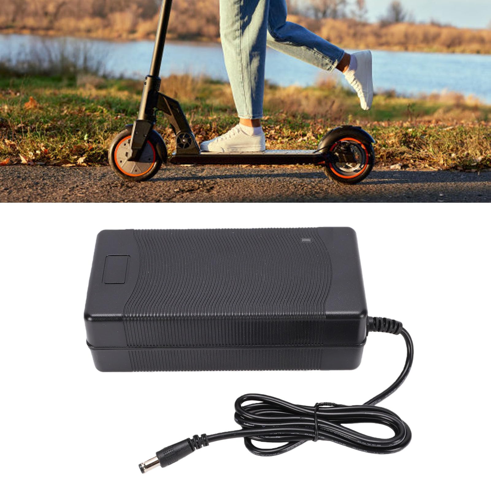 Alimentatore Veloce Bici Elettrica 54,6V 2A 48V 13S (Spina europea) | Protezione da Sovraccarico e Cortocircuito, Testato UL, Indicatore LED, Guscio in ABS, 6 Adattatori