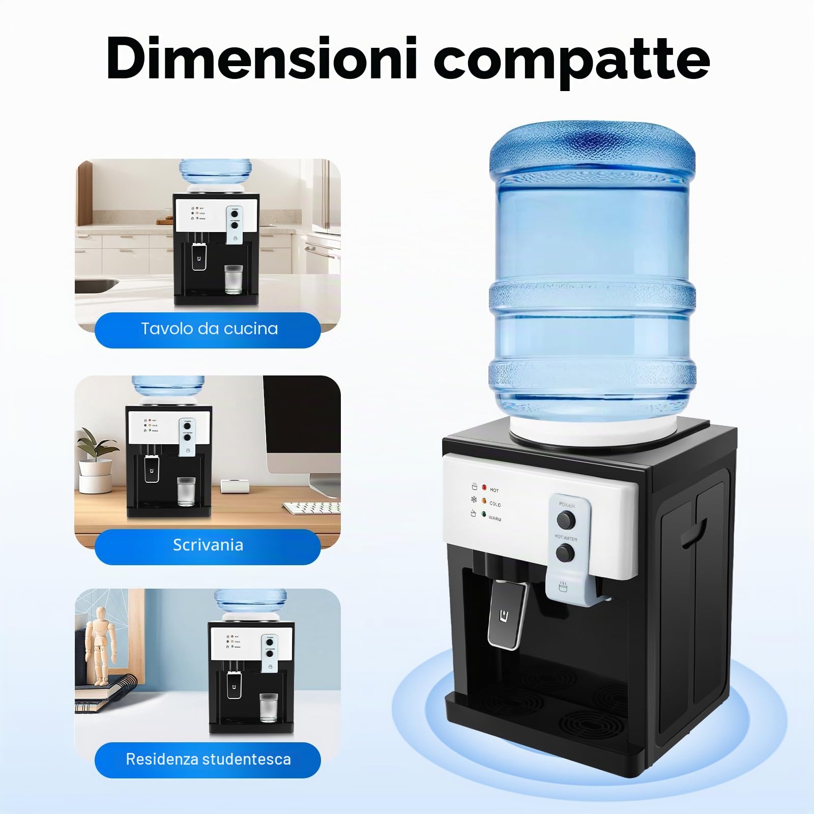 Distributore elettrico caldo e freddo, 550 W, refrigeratore e distributore di acqua potabile, per fontana d'acqua da 5 a 18 l, ufficio casa