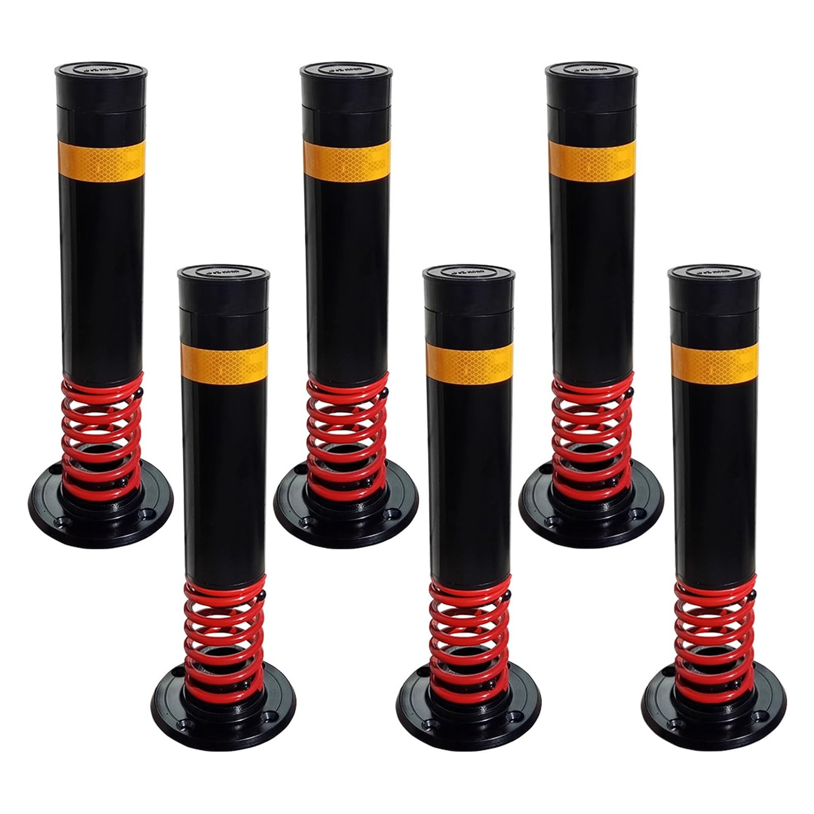 SGKOMN Black Safety Bollard Post, 3.5" Diameter Parking Barrier, Durable Traffic Control Column for Driveways & Sensitive Areas, Black(6pcs)