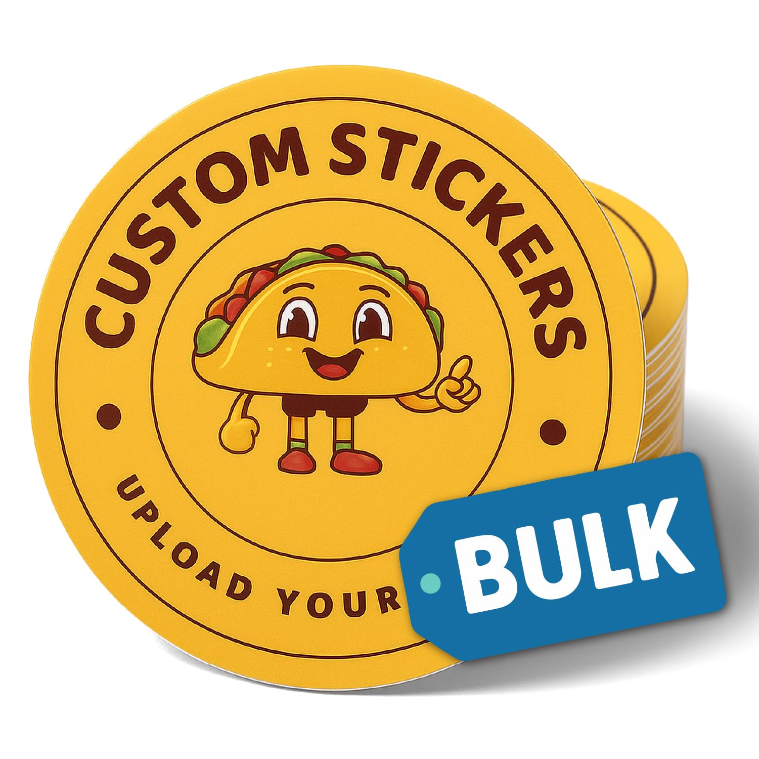 Custom Stickers Bulk | Upload Your Logo | 25-1000 | Sizes 2 inch to 12 inches | Waterproof Sticker Personalized | Decals for Water Bottle Laptop Car