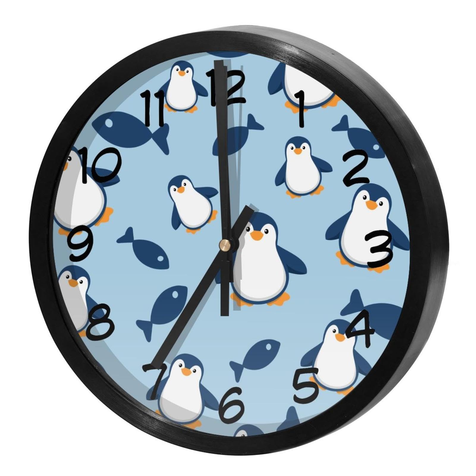 Horloge murale mignonne pingouin cadeau idéal pour chambre enfant