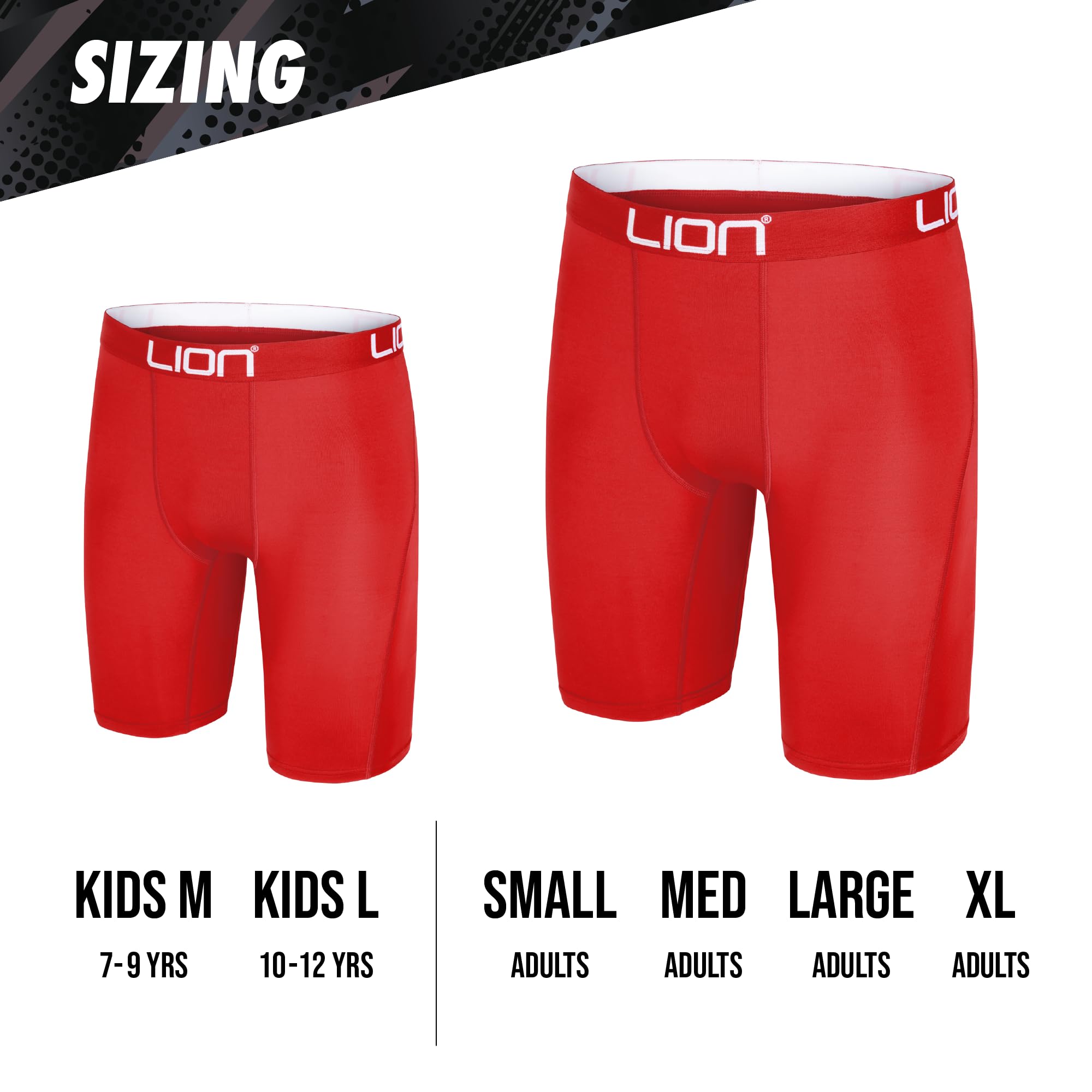 LION SPORTSWEAR Kompressionsshorts für Fußball & Sport – Mehrzweck-Basisschicht für Herren und Kinder, ideal für Fitnessstudio, Training und Laufen