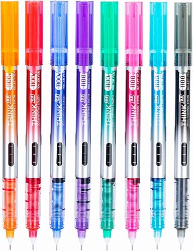 Deli Roller Gel Pen 8 colors, Needle Tip 0.5mm