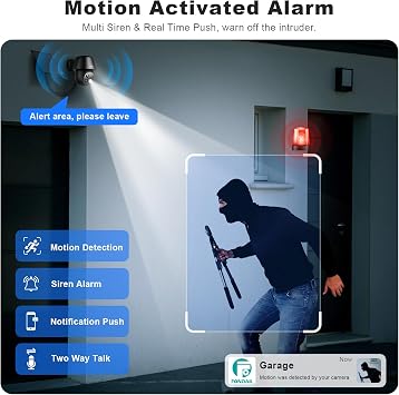 Solar Security Cameras Wireless Outdoor, 2K Pan/Tilt 360 View Solar/Battery Powered WiFi Cameras for Home Security with AI Motion Detection, Spotlight, 2-Way Audio, Siren, IP65, SD/Cloud Storage