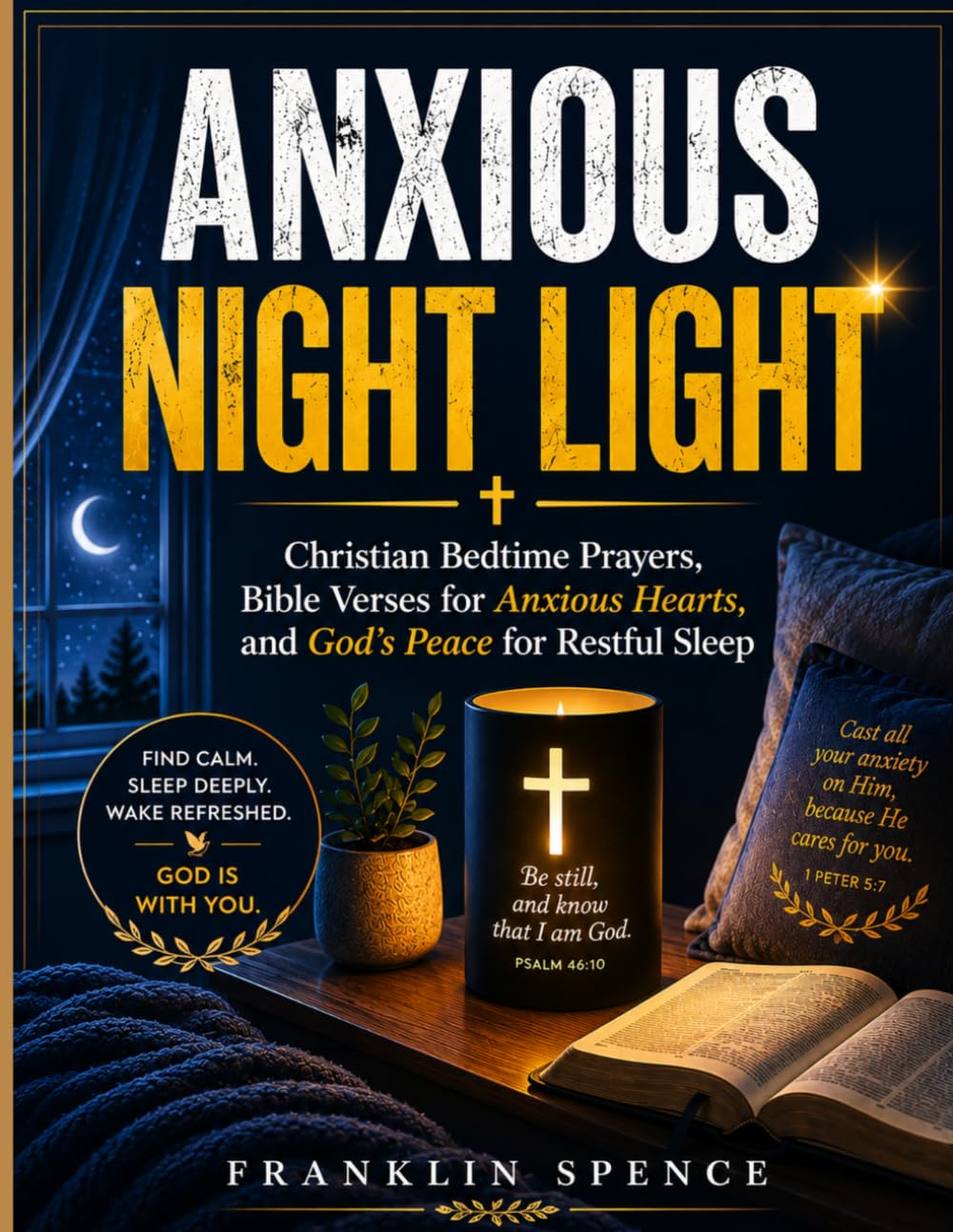 Anxious Night Light: Christian Bedtime Prayers, Bible Verses for Anxious Hearts, and God's Peace for Restful Sleep