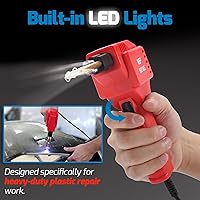 Vista 5 de WEP 960-V85 - Kit de soldador de plástico de alta potencia con luces LED con 200 grapas calientes y alicates para soldadura de plástico grueso