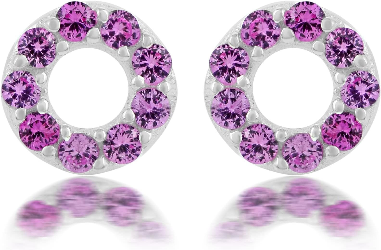 Multi Color Natural Gemstone Solid 925 Sterling Silver Stud Earrings