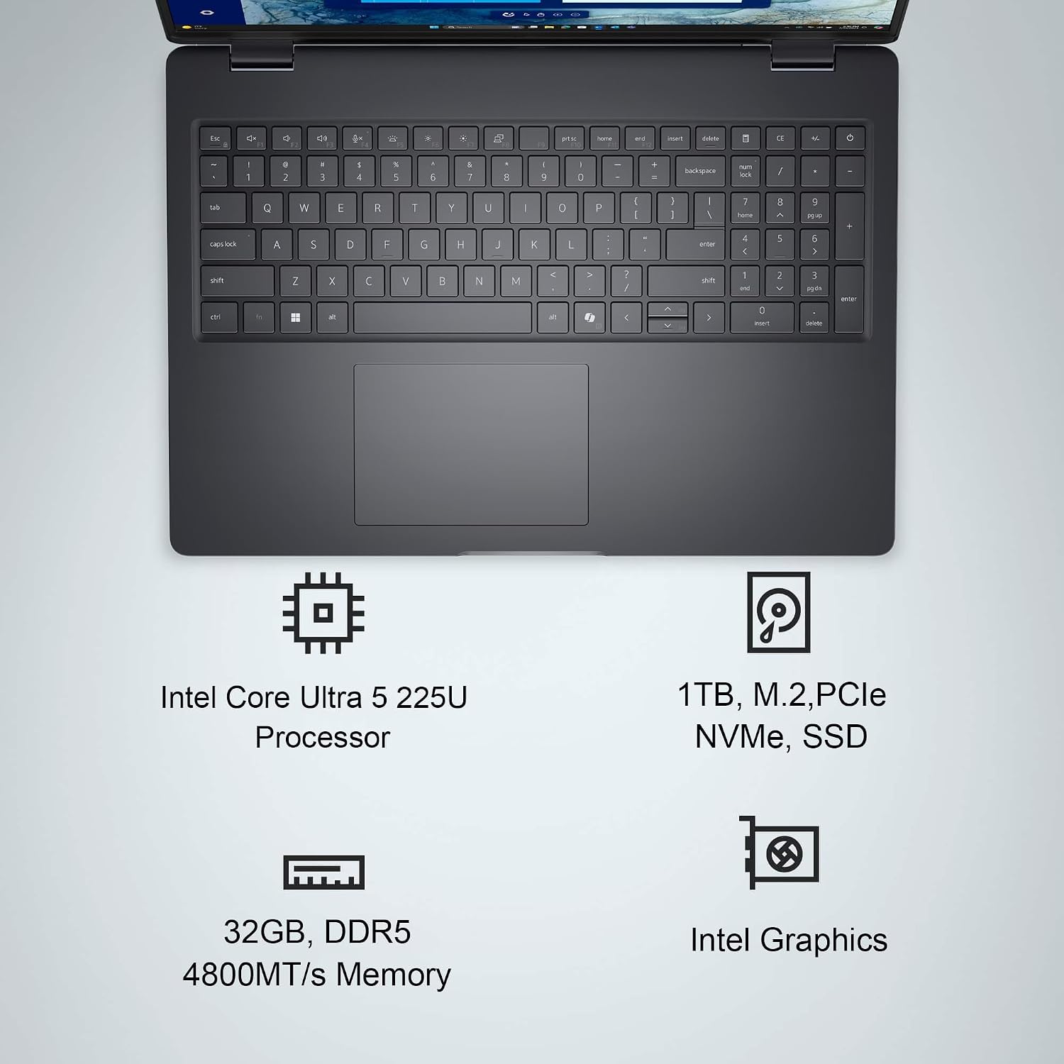 Dell Pro 16 PC16250, 16" FHD+, Intel Ultra 5 235U, 32GB DDR5 RAM, 1TB SSD image 2