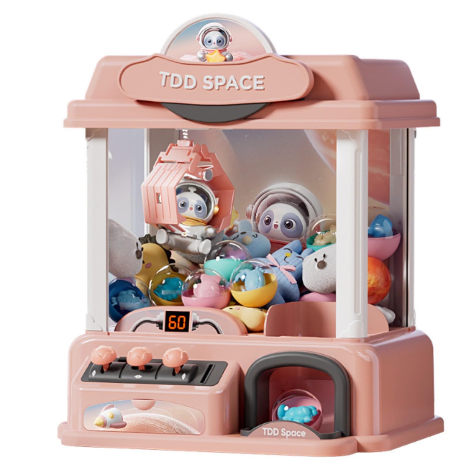 子供クレーンゲーム， 星盟熊+8星球+ぬいぐるみ+20ガチャ+24コインを持っていく， ufo キャッチャーおもちゃ ユーフォーキャッチャー おもちゃ  おもちゃ 本体 家庭用 自宅 ゲームセンター 卓上 玩具 男の子の女の子通用 誕生日のプレゼント (ピンク,三個熊)