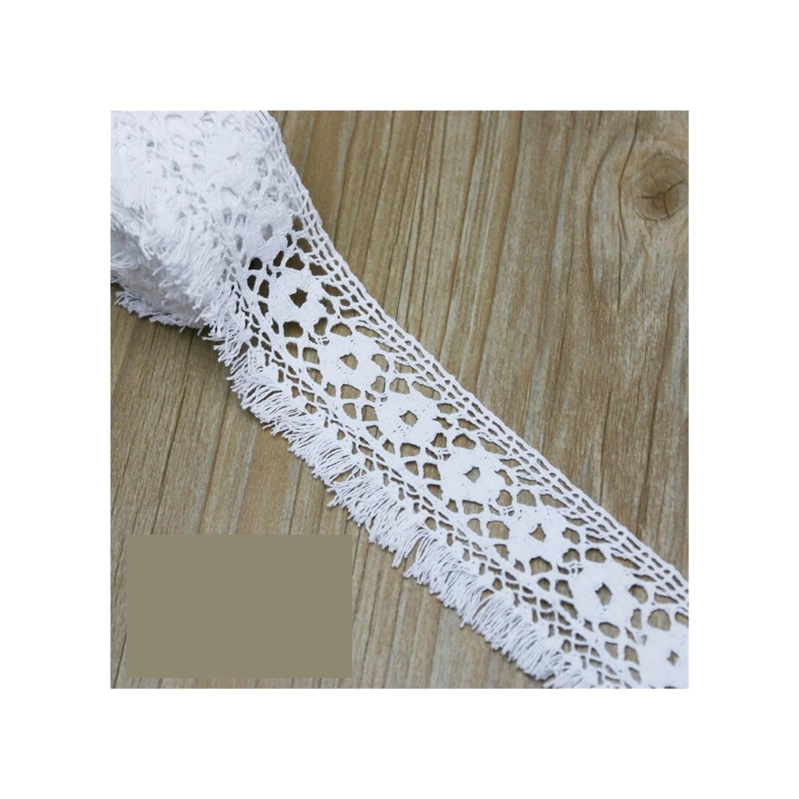Tela de red de encaje bordado de algodón blanco para costura artesanal y manualidades de hogar