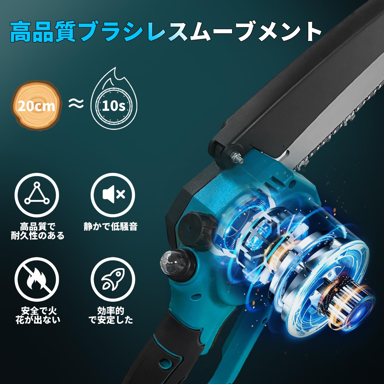 Amazon | VKE 高枝切り電動チェーンソー 1台2役 6インチチェンソー 