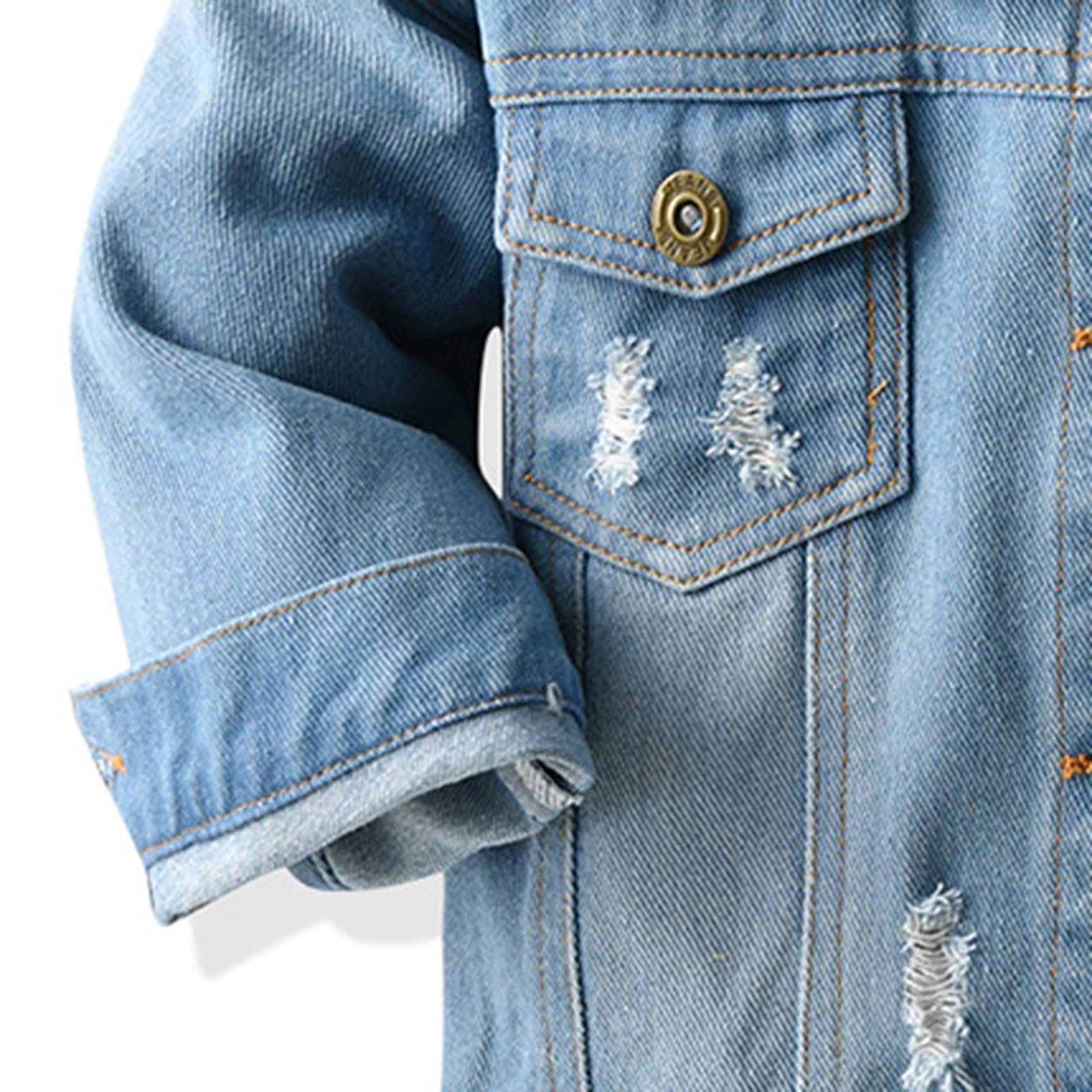 Generisch Veste en jean à manches longues à carreaux pour enfant - Bleu clair