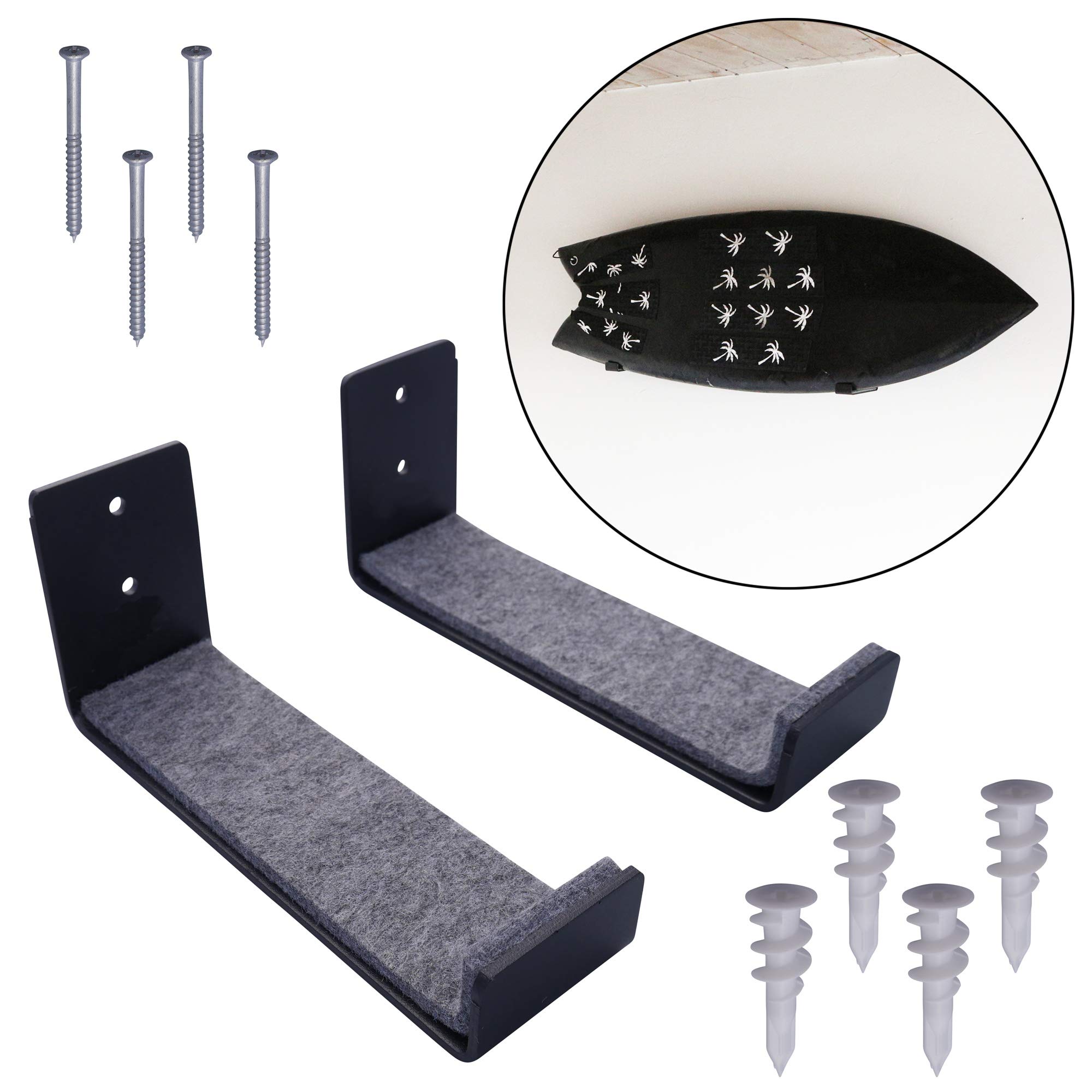 Ho Stevie! Surfboard Wall Mount - Strong Racks Hold Any Size Surfboard - Easy to Install (Hardware Included) - Felt Padding Protects Your Surfboard
