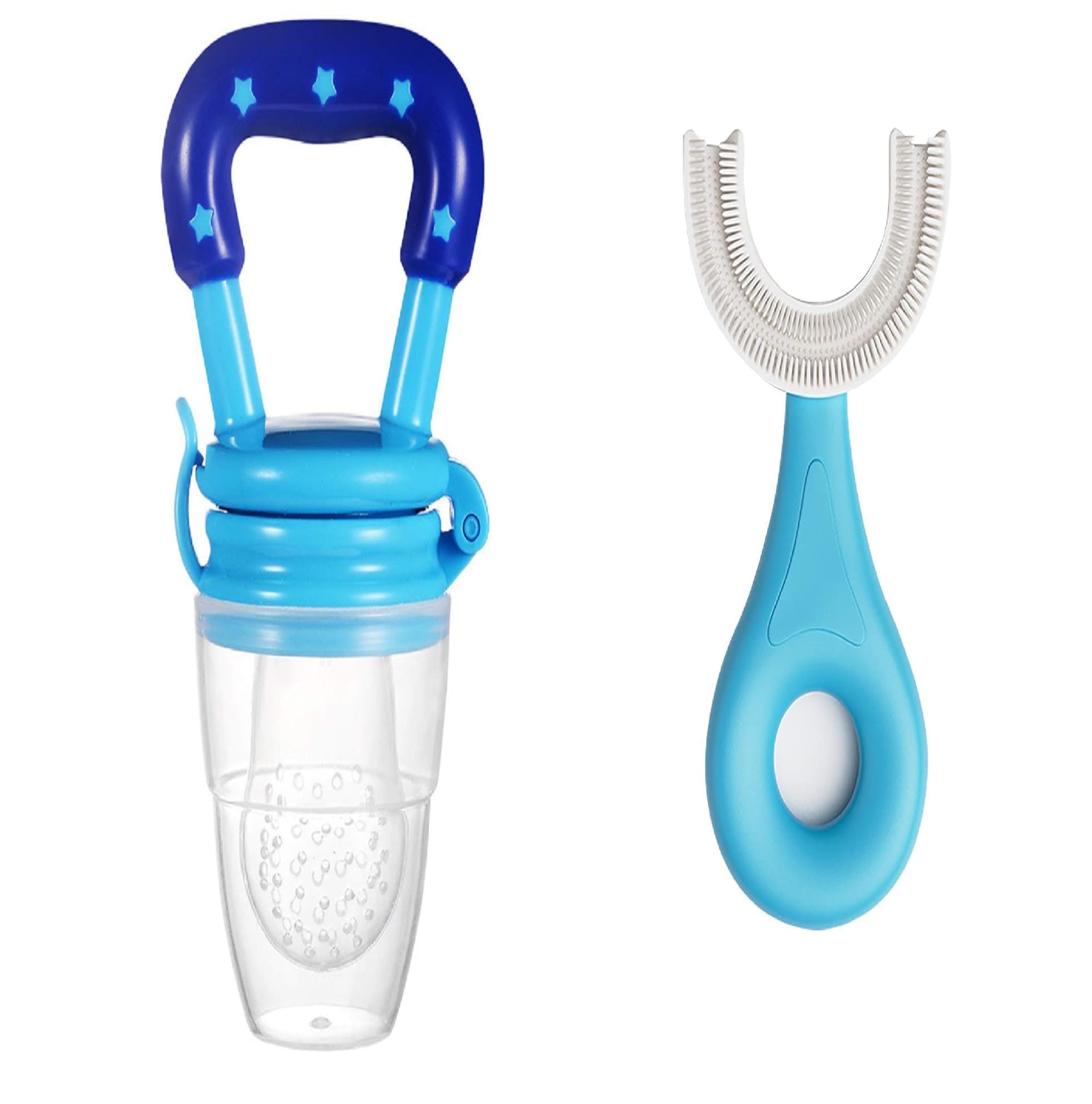 (Nibbler Toothbrush) Soft Silicone Nibbler for Babies, Baby Fruit & Food Feeder Fruit Feeder for Baby 6-12 Months/U Shaped Toothbrush for Kids and Pacifier/Newborn Nipple Feeder-image-47