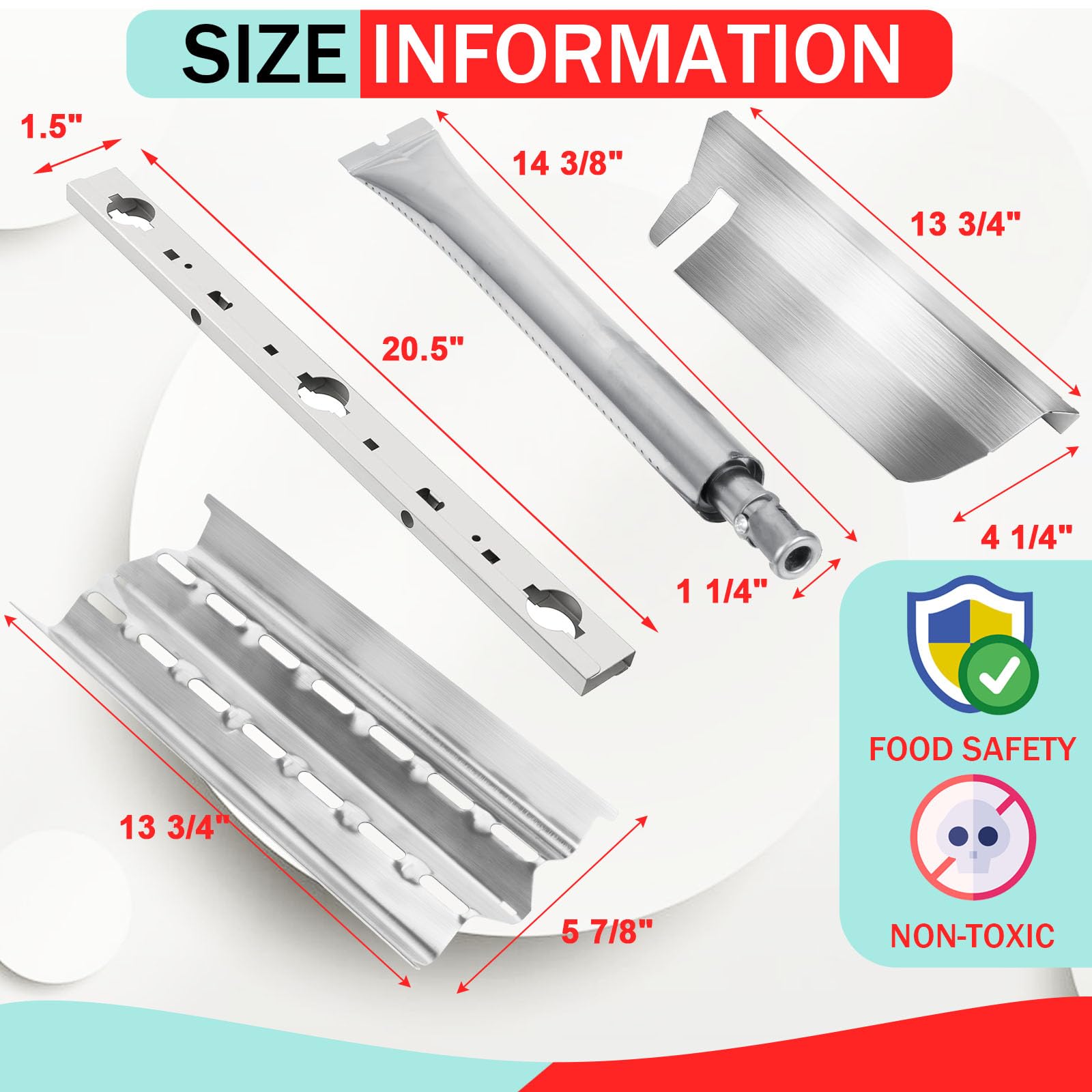 Parti di ricambio per barbecue Broil King Signet 320, Signet 20, 90, 9468-54, 9865-54, 9468-54 serie Sovereign, divisore Flav-R-Wave, scudi per bruciatori e piastre riscaldanti e starter a carbone per