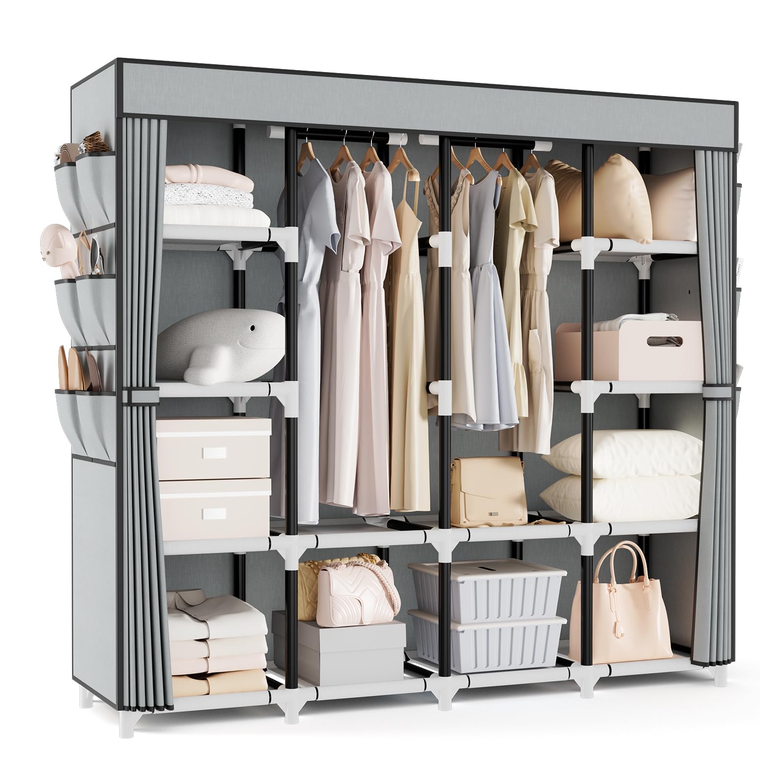 Snapklik.com : VTRIN Portable Closet, 69 Inch Wide Wardrobe Closet For