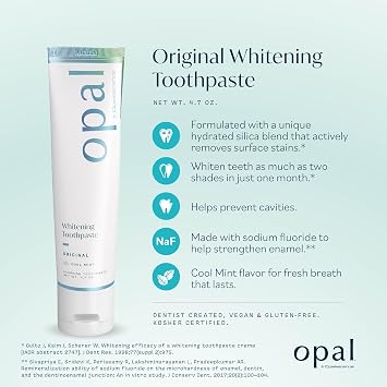 Opalescence Opal Teeth Whitening Toothpaste (Pack of 3) - Cool Mint Original Formula - Oral Care, Gluten-Free - 4.7 Ounce Made by Ultradent -TP-5760-3
