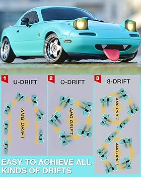 Amazon.com: SVERTIBO LD1804 1/18 Scale RC Drift Car, Mini Mazda MX