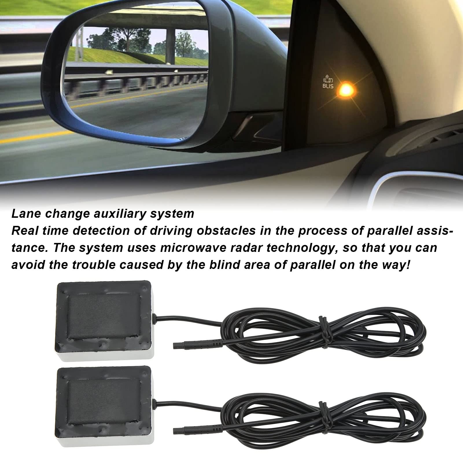 Dioche di Rilevamento Punti Ciechi per Auto con Monitoraggio dei Punti Ciechi - Identificazione Intelligente IP67 da 24 GHz Assistente Corsia BSD per Veicoli Universali
