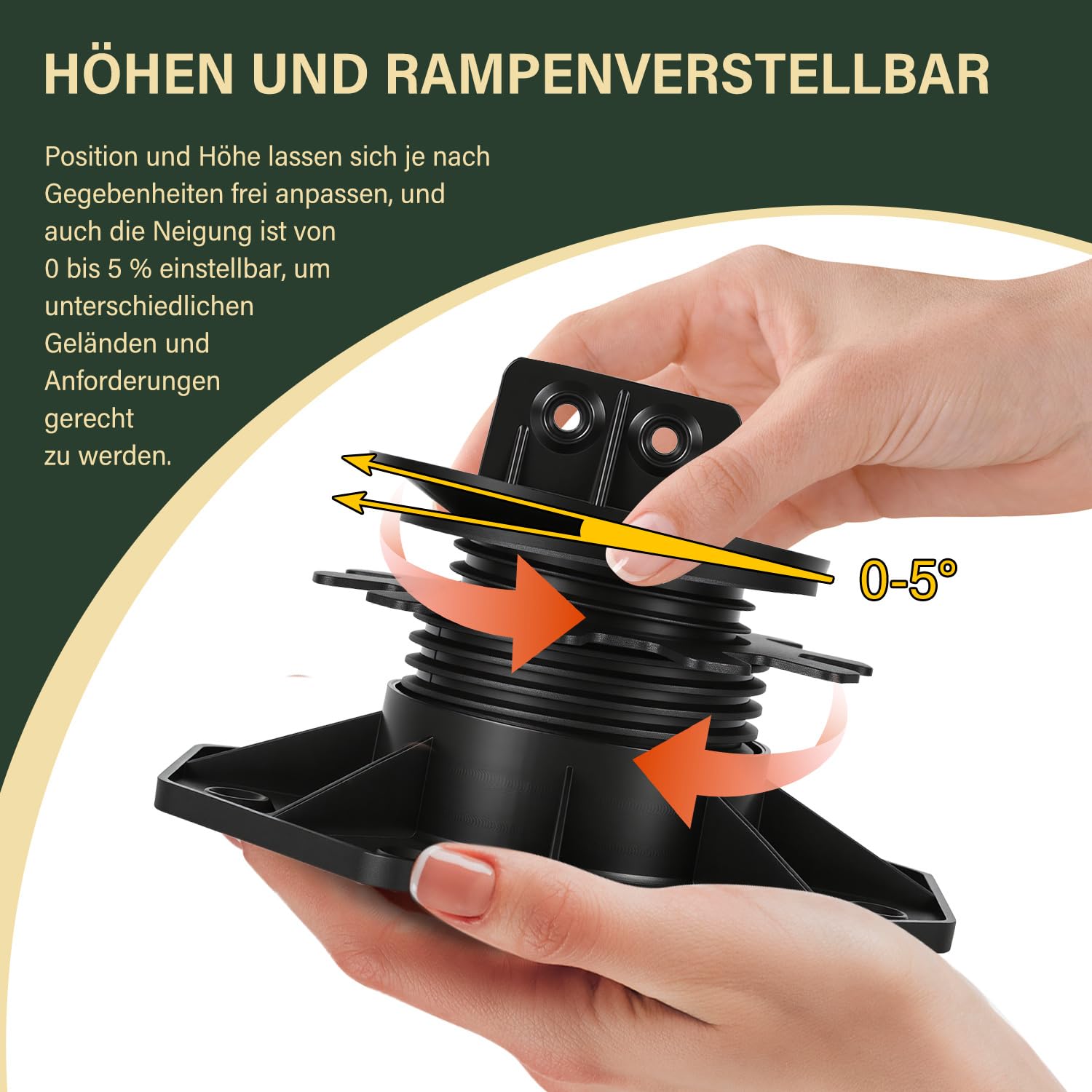 Stelzlager 40-70mm Höhenverstellbar, 20Stück 0–5° Gefälleausgleich