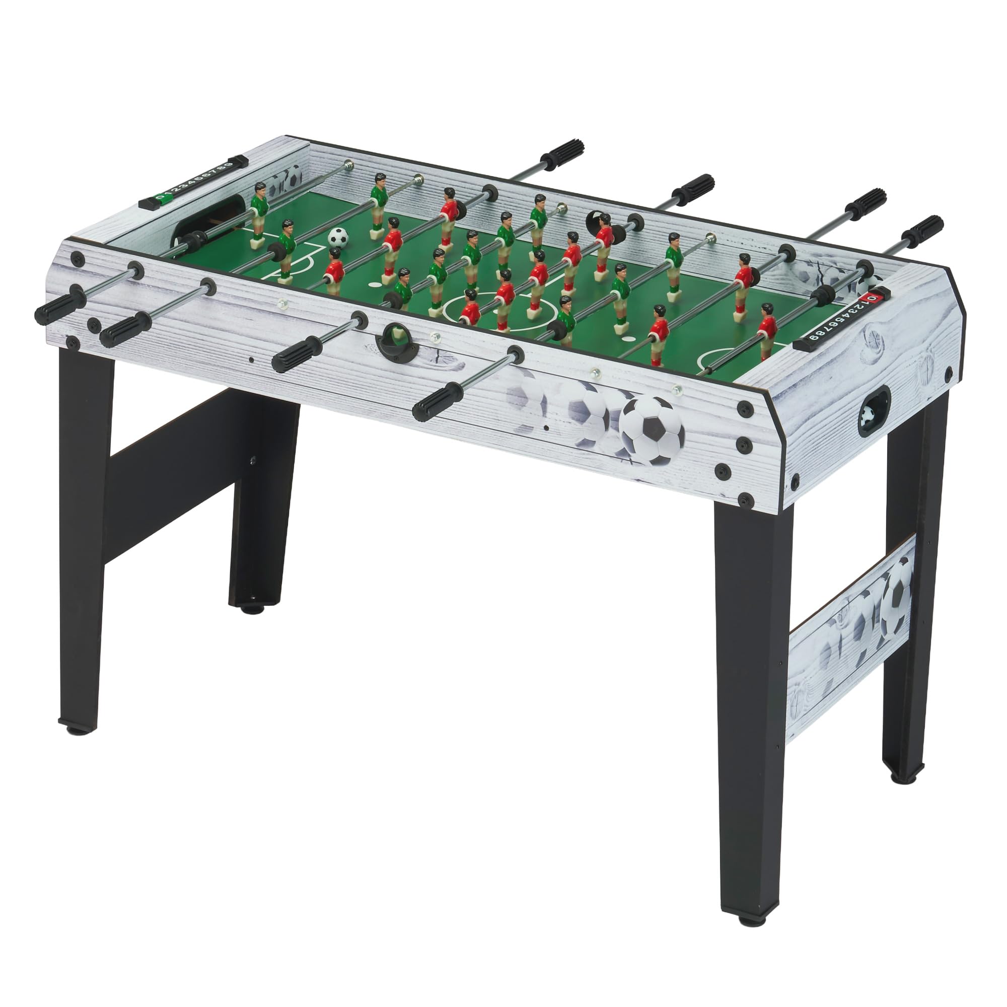 Babyfoot Junior, Gris, Bois MDF, Barres Télescopiques, 119 x 94.5 x 81 cm, 2-4 Joueurs