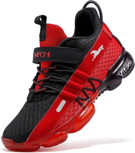 JMFCHI Garçons Sneakers Respirant Mesh Léger Garçon Chaussures de course Glissez sur Sneakers pour les garçons et les filles Sports Athletic Tennis Shoe(Petit enfant/Big Kid)