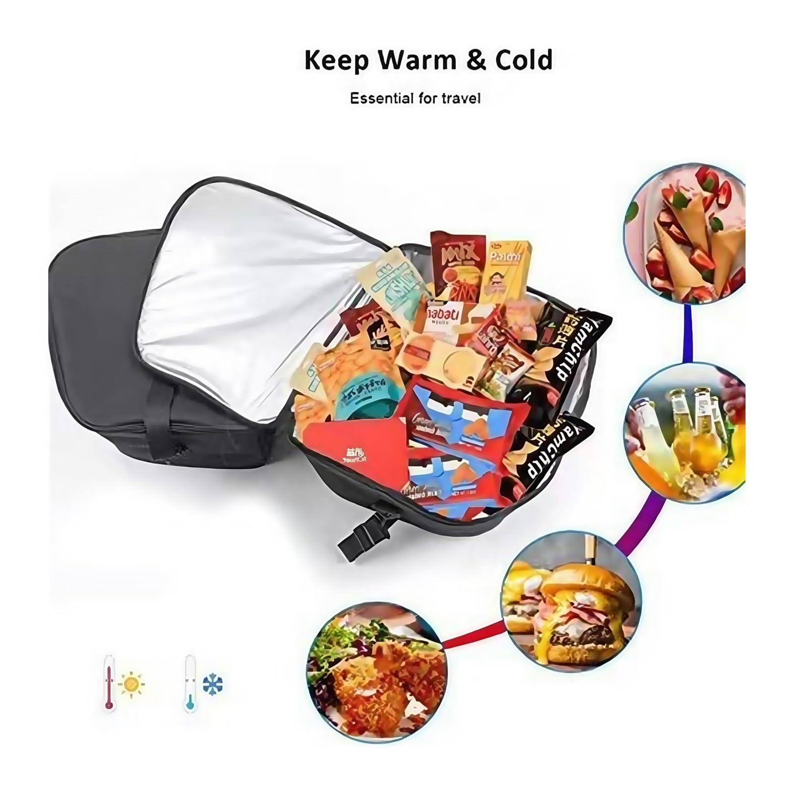Bolsa térmica Frunk compatible con Tesla Model Y/3, paquete de 2, organizador de alimentos impermeable, nevera de viaje for coche, accesorios for picnic y camping al aire libre.(Model 3)
