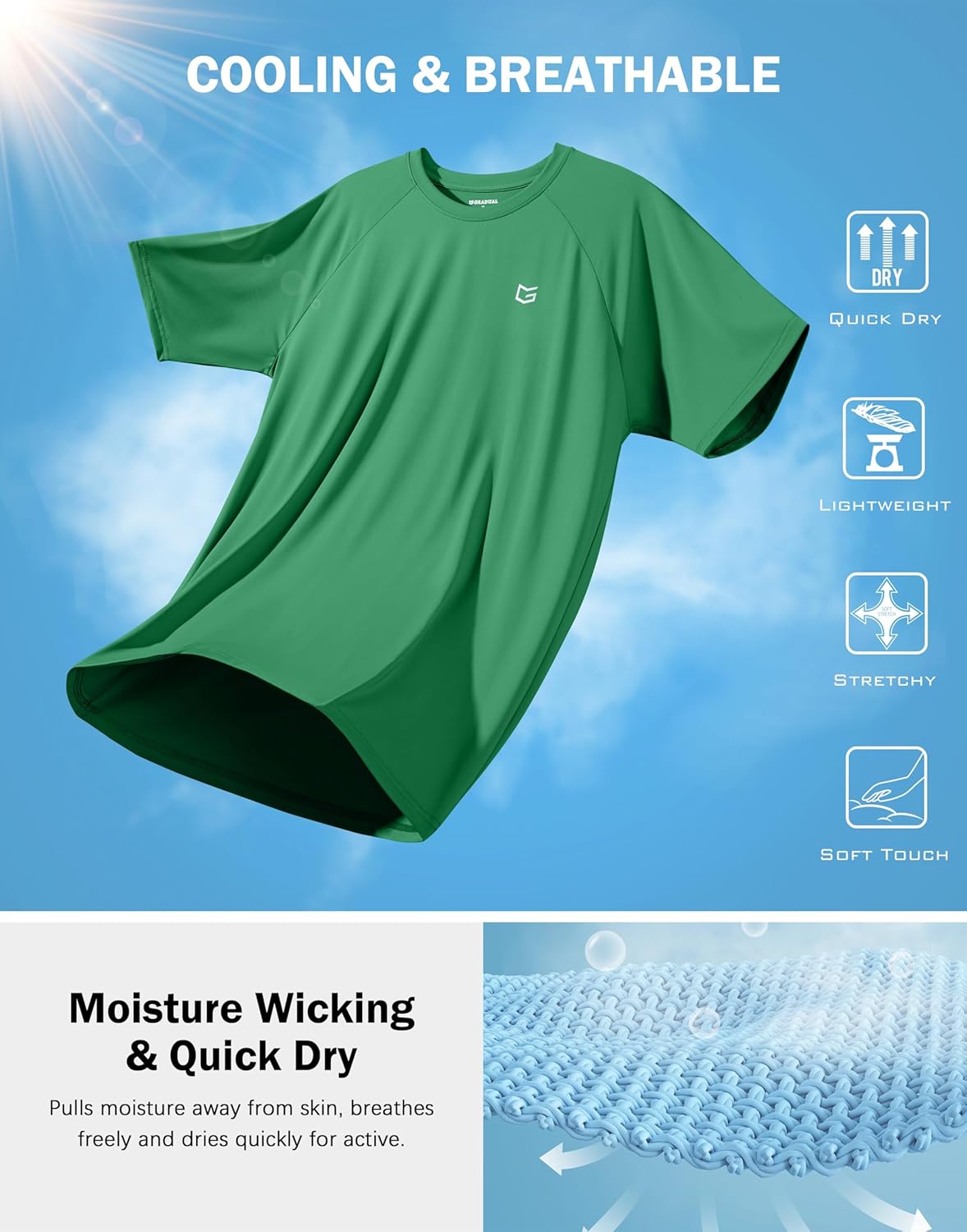 G Gradual Men's Athletic Workout T-Shirts Moisture Wicking Cooling Running Shirts Short Sleeve Performance Tee for Gym Tennis - Image 5