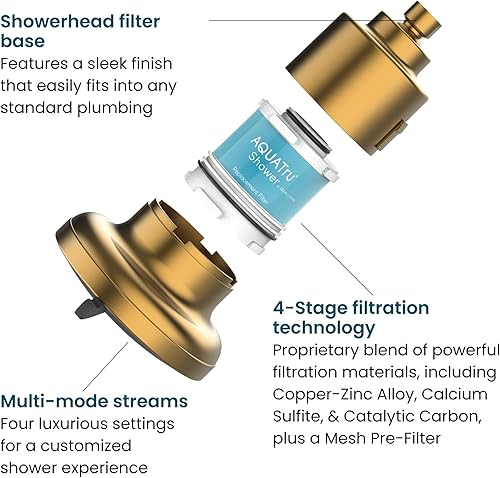 Miniatura 3 de AquaTru Shower - Filtro de ducha de alta presión que elimina las impurezas del agua dura para apoyar la piel saludable, cuero cabelludo, cabello