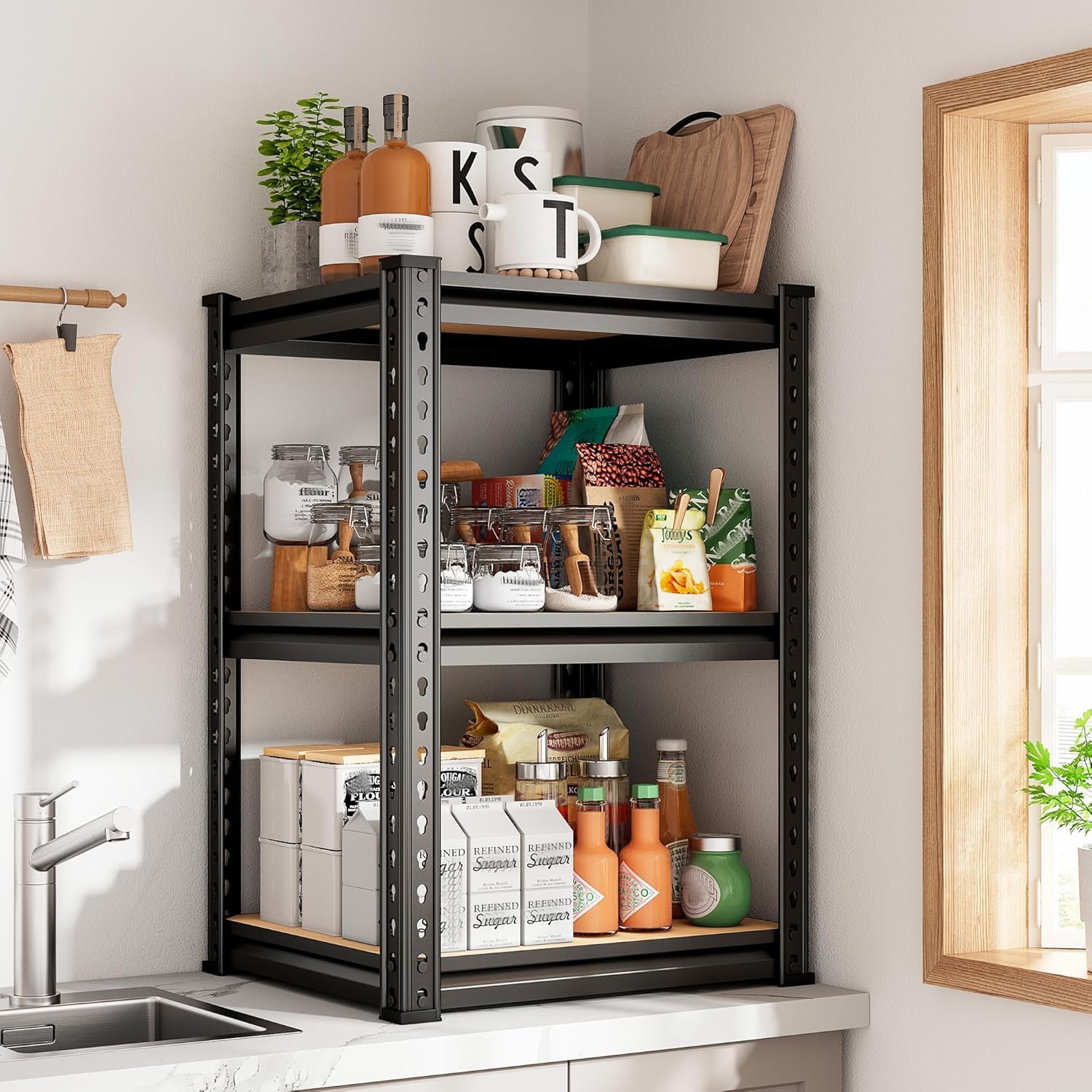 Ash & Roh Heavy Duty Storage Square Shelf Rack, Adjustable Metal Storage Rack for Garage, Warehouse, Basement & Pantry (16’’W X16’’D X72’’H- 6 Shelf Square) - Image 6 thumbnail
